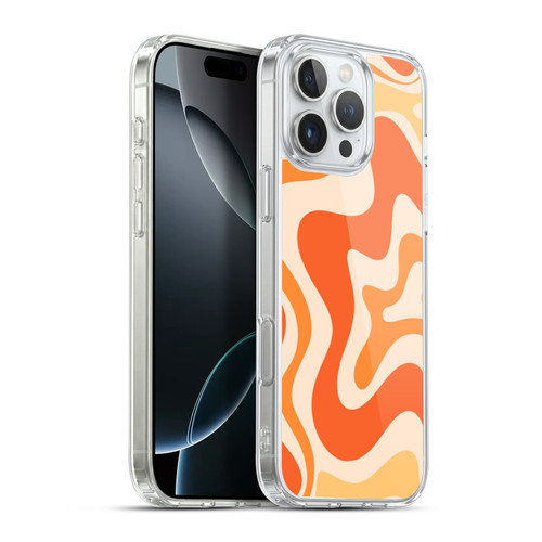 Kierkegaard Design Studio Retro Abstract Patterns Tangerine Orange Tone Soft Gel Case for Apple iPhone 16 Pro Max & MagSafe