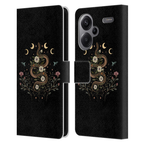 Episodic Drawing Illustration Animals Serpent Spell Leather Book Wallet Case Cover For Xiaomi Redmi Note 13 Pro Plus 5G