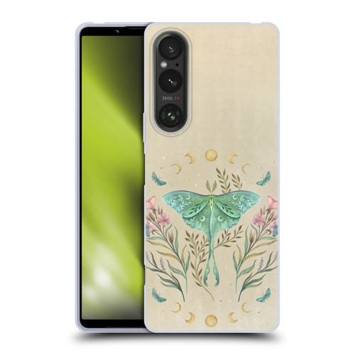 Episodic Drawing Illustration Animals Moth, Butterflies, & Flowers Soft Gel Case for Sony Xperia 1 V 5G