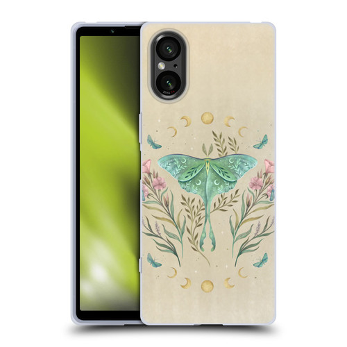 Episodic Drawing Illustration Animals Moth, Butterflies, & Flowers Soft Gel Case for Sony Xperia 5 V 5G
