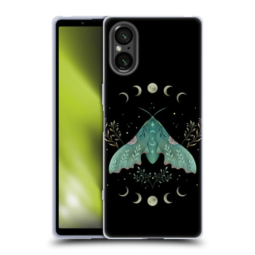 Episodic Drawing Illustration Animals Moon & Moth Soft Gel Case for Sony Xperia 5 V 5G