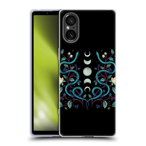 Episodic Drawing Illustration Animals Serpent Moon Soft Gel Case for Sony Xperia 5 V 5G