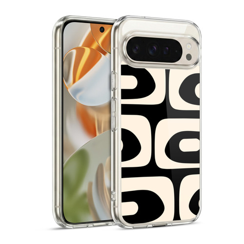 Kierkegaard Design Studio Retro Abstract Patterns Modern Piquet Black Cream Soft Gel Case for Google Pixel 9 / Pixel 9 Pro
