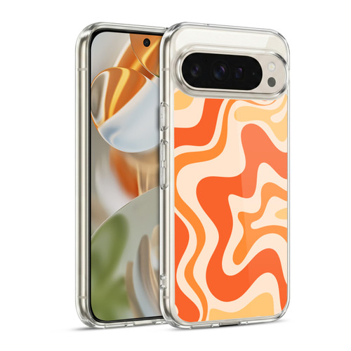 Kierkegaard Design Studio Retro Abstract Patterns Tangerine Orange Tone Soft Gel Case for Google Pixel 9 / Pixel 9 Pro