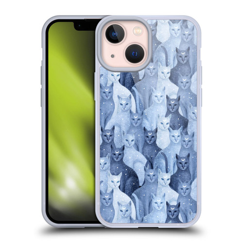 Episodic Drawing Pattern Cats Soft Gel Case for Apple iPhone 13 Mini