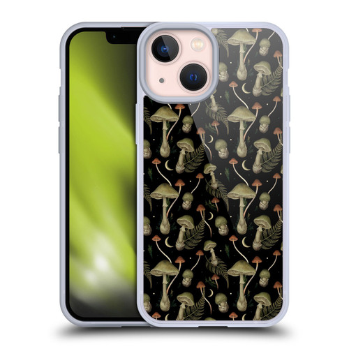 Episodic Drawing Pattern Death Cap Soft Gel Case for Apple iPhone 13 Mini