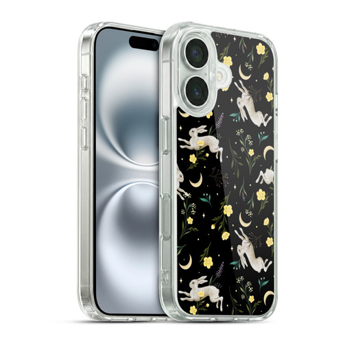 Episodic Drawing Pattern Bunny Night Soft Gel Case for Apple iPhone 16 & MagSafe