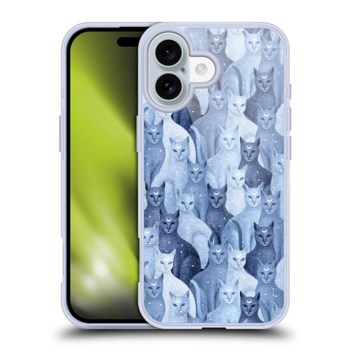 Episodic Drawing Pattern Cats Soft Gel Case for Apple iPhone 16