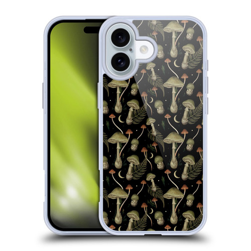Episodic Drawing Pattern Death Cap Soft Gel Case for Apple iPhone 16