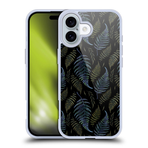 Episodic Drawing Pattern Leaves Soft Gel Case for Apple iPhone 16