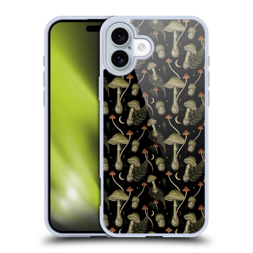 Episodic Drawing Pattern Death Cap Soft Gel Case for Apple iPhone 16 Plus