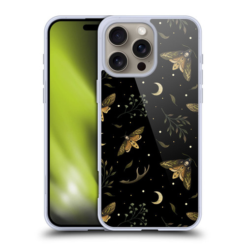 Episodic Drawing Pattern Death Head Moth Soft Gel Case for Apple iPhone 16 Pro Max
