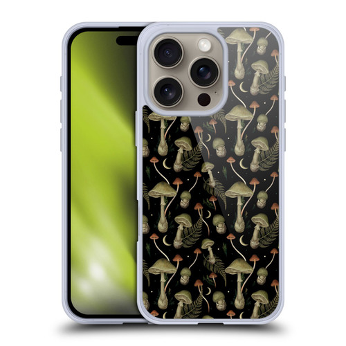 Episodic Drawing Pattern Death Cap Soft Gel Case for Apple iPhone 16 Pro