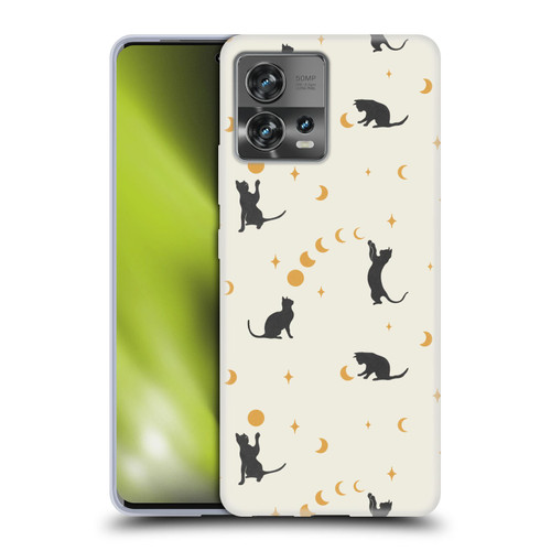 Episodic Drawing Pattern Cat And Moon Soft Gel Case for Motorola Moto Edge 30 Fusion