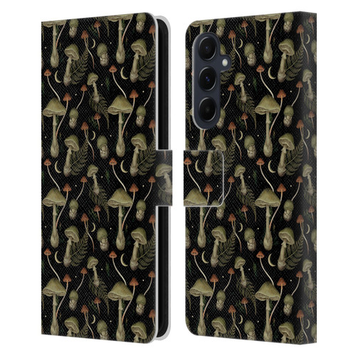 Episodic Drawing Pattern Death Cap Leather Book Wallet Case Cover For Samsung Galaxy A55 5G