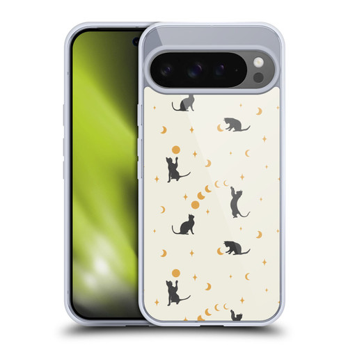 Episodic Drawing Pattern Cat And Moon Soft Gel Case for Google Pixel 9 Pro XL