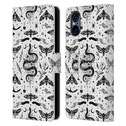 Episodic Drawing Pattern Flash Tattoo Leather Book Wallet Case Cover For Sony Xperia 5 V 5G
