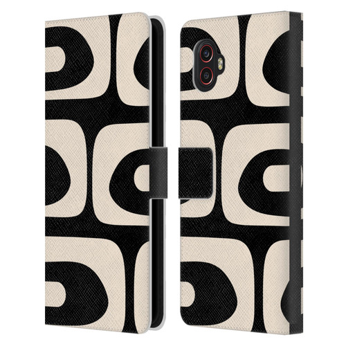 Kierkegaard Design Studio Retro Abstract Patterns Modern Piquet Black Cream Leather Book Wallet Case Cover For Samsung Galaxy Xcover6 Pro/Pro2