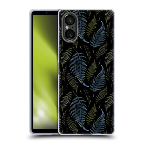Episodic Drawing Pattern Leaves Soft Gel Case for Sony Xperia 5 V 5G