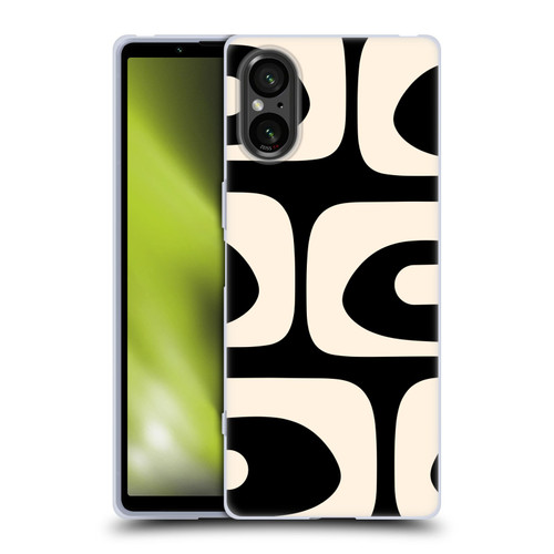 Kierkegaard Design Studio Retro Abstract Patterns Modern Piquet Black Cream Soft Gel Case for Sony Xperia 5 V 5G