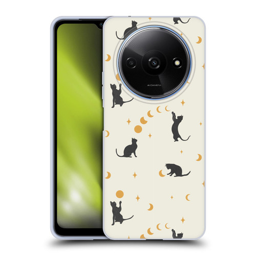 Episodic Drawing Pattern Cat And Moon Soft Gel Case for Xiaomi Redmi A3