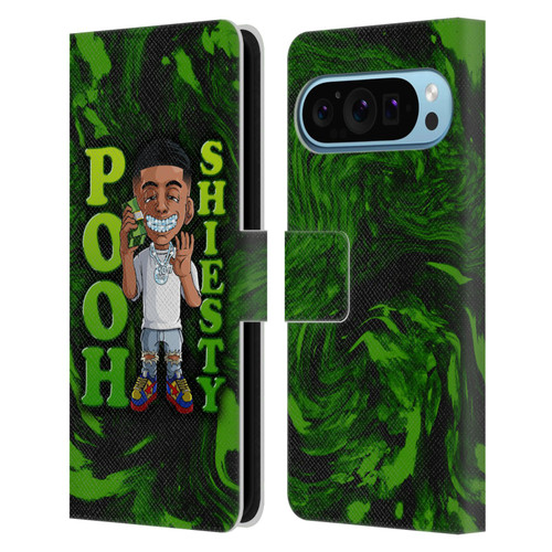 Pooh Shiesty Graphics Green Leather Book Wallet Case Cover For Google Pixel 9 / Pixel 9 Pro