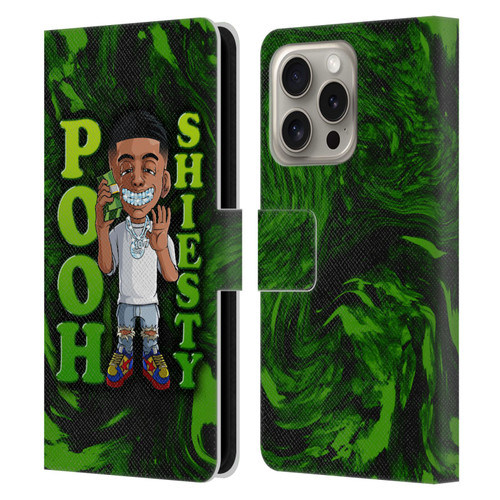 Pooh Shiesty Graphics Green Leather Book Wallet Case Cover For Apple iPhone 16 Pro
