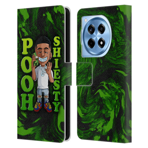 Pooh Shiesty Graphics Green Leather Book Wallet Case Cover For OnePlus 12R