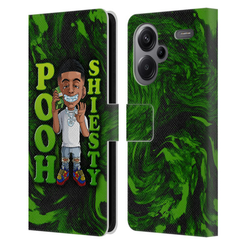 Pooh Shiesty Graphics Green Leather Book Wallet Case Cover For Xiaomi Redmi Note 13 Pro Plus 5G