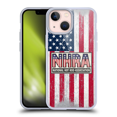 National Hot Rod Association Graphics US Flag Soft Gel Case for Apple iPhone 13 Mini