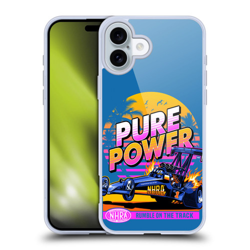 National Hot Rod Association Graphics Pure Power Soft Gel Case for Apple iPhone 16 Plus