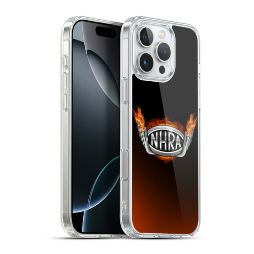 National Hot Rod Association Graphics Fire Logo Soft Gel Case for Apple iPhone 16 Pro Max & MagSafe