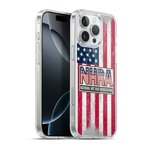 National Hot Rod Association Graphics US Flag Soft Gel Case for Apple iPhone 16 Pro Max & MagSafe