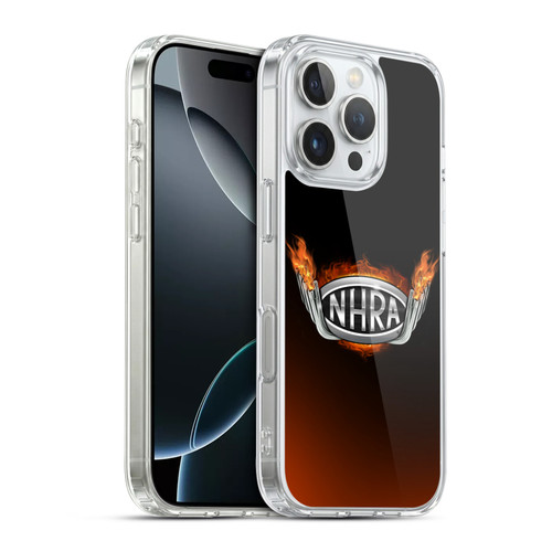 National Hot Rod Association Graphics Fire Logo Soft Gel Case for Apple iPhone 16 Pro & MagSafe