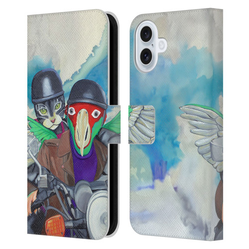 Jody Wright Animals Bikers Different Strokes Leather Book Wallet Case Cover For Apple iPhone 16 Plus