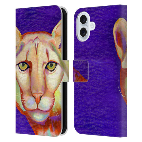 Jody Wright Animals Panther Leather Book Wallet Case Cover For Apple iPhone 16 Plus