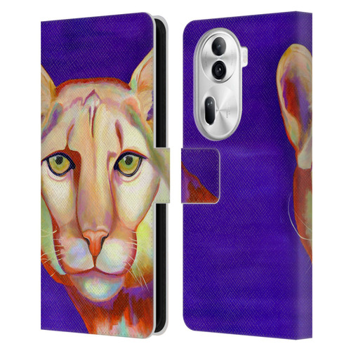Jody Wright Animals Panther Leather Book Wallet Case Cover For OPPO Reno11