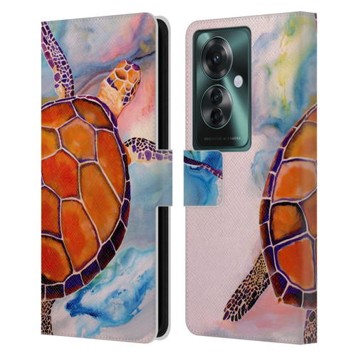Jody Wright Animals Tranquility Sea Turtle Leather Book Wallet Case Cover For OPPO Reno11 F 5G / F25 Pro 5G