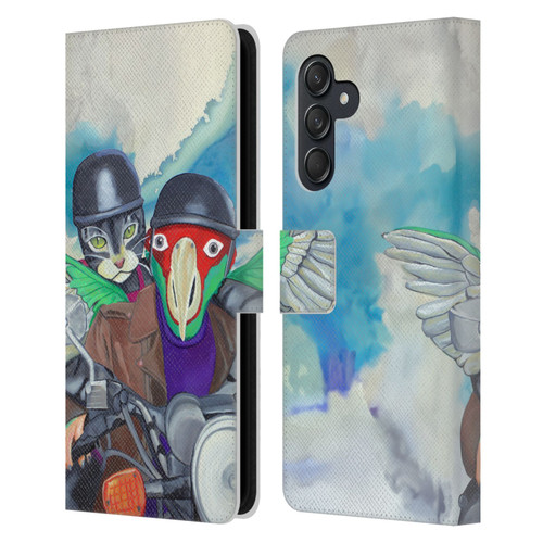 Jody Wright Animals Bikers Different Strokes Leather Book Wallet Case Cover For Samsung Galaxy M55 5G
