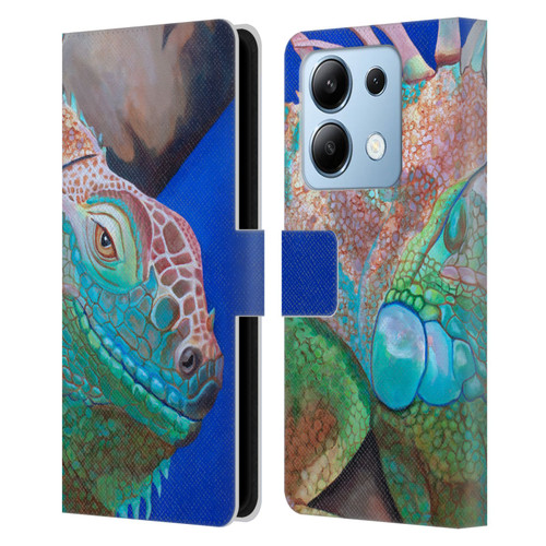Jody Wright Animals Iguana Attitude Leather Book Wallet Case Cover For Xiaomi Redmi Note 13/13 Pro 5G