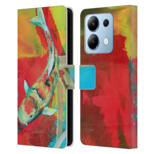 Jody Wright Animals Koi Fish Leather Book Wallet Case Cover For Xiaomi Redmi Note 13/13 Pro 5G