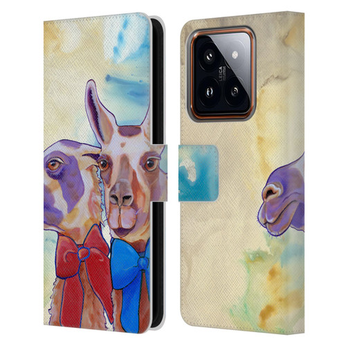 Jody Wright Animals Lovely Llamas Leather Book Wallet Case Cover For Xiaomi 14