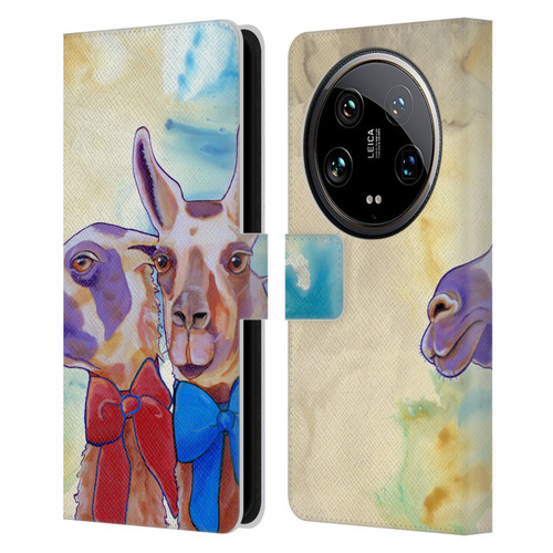 Jody Wright Animals Lovely Llamas Leather Book Wallet Case Cover For Xiaomi 14 Ultra