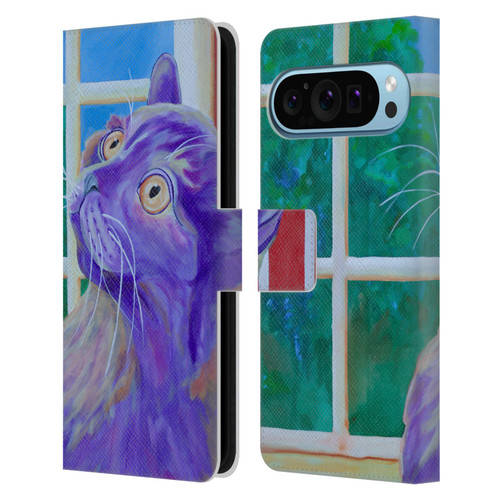 Jody Wright Dog And Cat Collection Just Outside The Window Leather Book Wallet Case Cover For Google Pixel 9 / Pixel 9 Pro