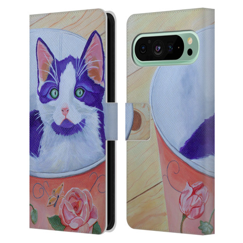 Jody Wright Dog And Cat Collection Bucket Of Love Leather Book Wallet Case Cover For Google Pixel 9 Pro XL