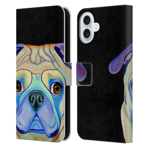 Jody Wright Dog And Cat Collection Pug Leather Book Wallet Case Cover For Apple iPhone 16 Plus