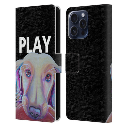 Jody Wright Dog And Cat Collection Playful Leather Book Wallet Case Cover For Apple iPhone 16 Pro Max