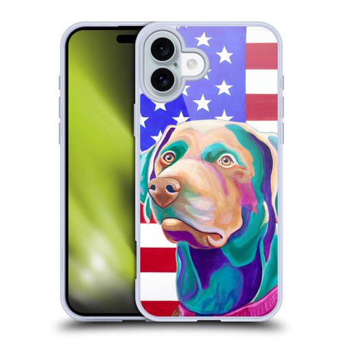 Jody Wright Dog And Cat Collection US Flag Soft Gel Case for Apple iPhone 16 Plus