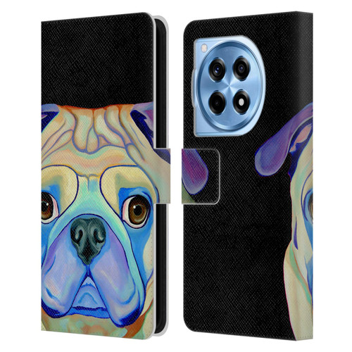 Jody Wright Dog And Cat Collection Pug Leather Book Wallet Case Cover For OnePlus 12R