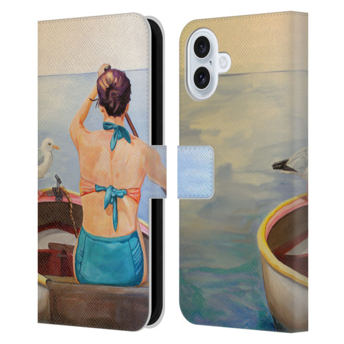 Jody Wright Life Around Us The Woman And Seagul Leather Book Wallet Case Cover For Apple iPhone 16 Plus
